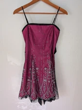 VTG Y2K Morgan Co Dress Junior 7 Pink Glitter Fairy Grunge Prom HOCO Whimsigoth