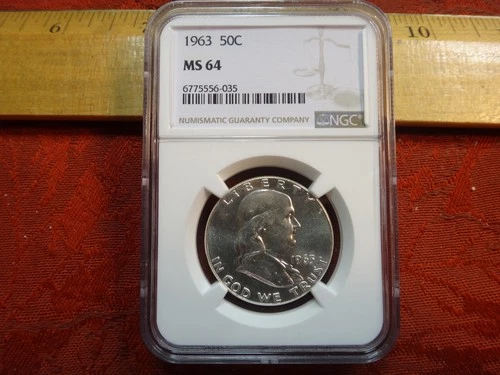 1963 United States Franklin Silver Half Dollar 50c NGC Grade MS64 - No Reserve