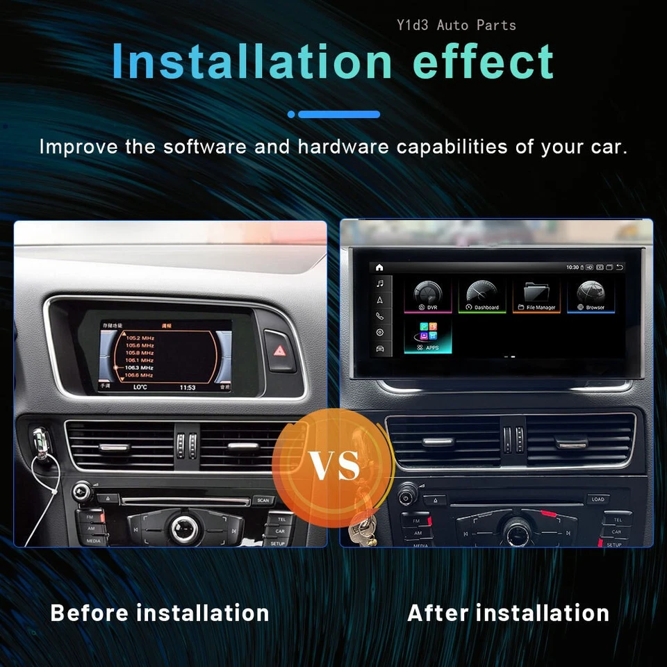 10.25" Android 12 Car GPS Head Unit Wireless Carplay For Audi Q5 Q5L 2010-2018 - Imagem 2 de 4