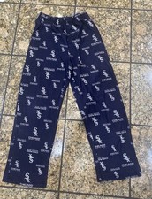 Pre Owned Unisex Black White Sox Pajama Pants Size 10-12