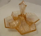 Indiana Glass Relish Dish Pink Vtg Art Deco Pyramid Depression Candy Tray 8"