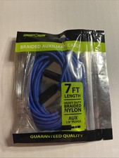Gadget Gear 7ft. 1/8" Heavy Nylon Braided Auxiliary Cable-blue-new in package-