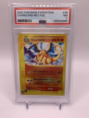 Charizard - 2002 Pokémon Expedition TCG Reverse Holo Foil - 39/165 - NM PSA 7 🔥