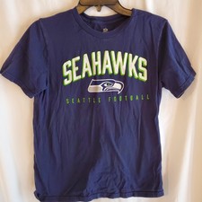Seattle Seahawks Kids Size L 14 - 16 Navy NFL Team Apparel Shirt