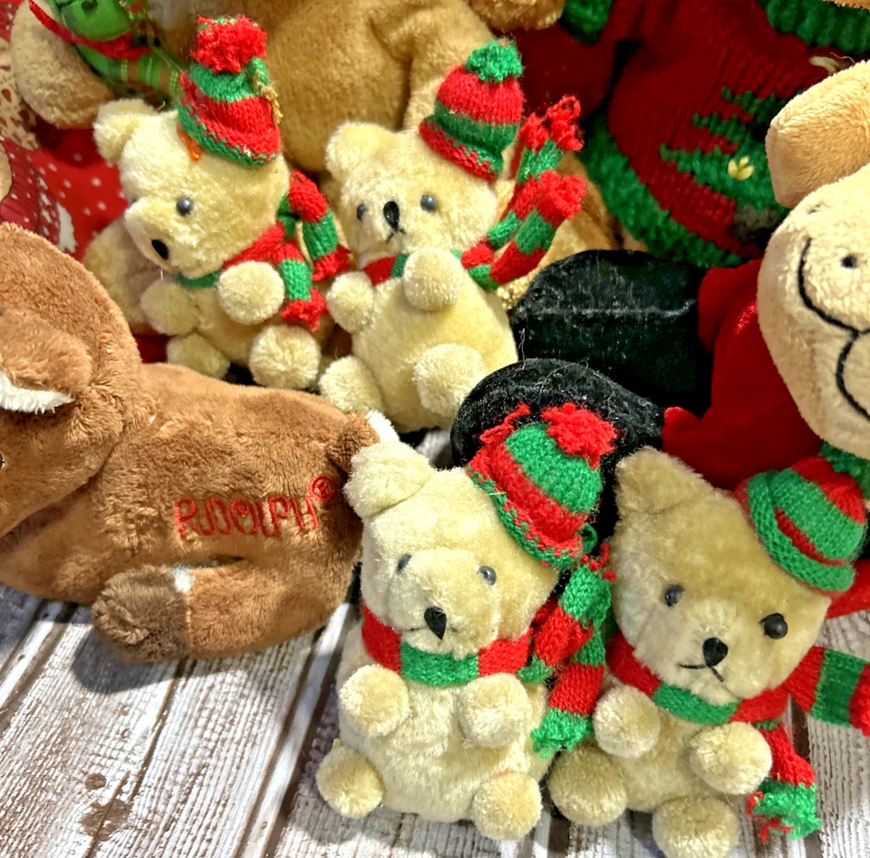 Lote de Peluche Navidad Wishpets Spencer Dan Dee Rudolph Ty Pluffies + Osos Foto 3 de 4