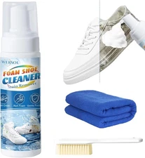 Shoe Cleaner Sneakers Cleaning Kit White Shoe Cleaner Foam with Brush & Towel fo