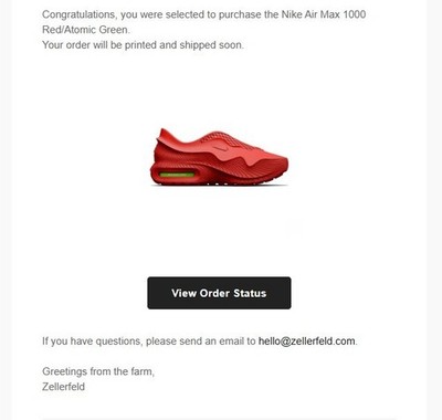 Nike Air Max 1000 x Zellerfeld Red Atomic Green EU 46