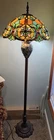 Vintage Tiffany-Style Stained Glass Floor Lamp 2 Bulbs
