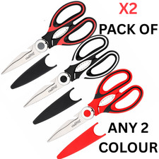 1-2 x Stainless Steel Kitchen Scissors Multi Purpose Heavy Duty Household Shears