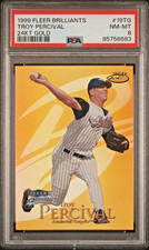 TROY PERCIVAL 1999 Fleer Brilliants #19TG 24KT Karat Gold 10/24 PSA 8