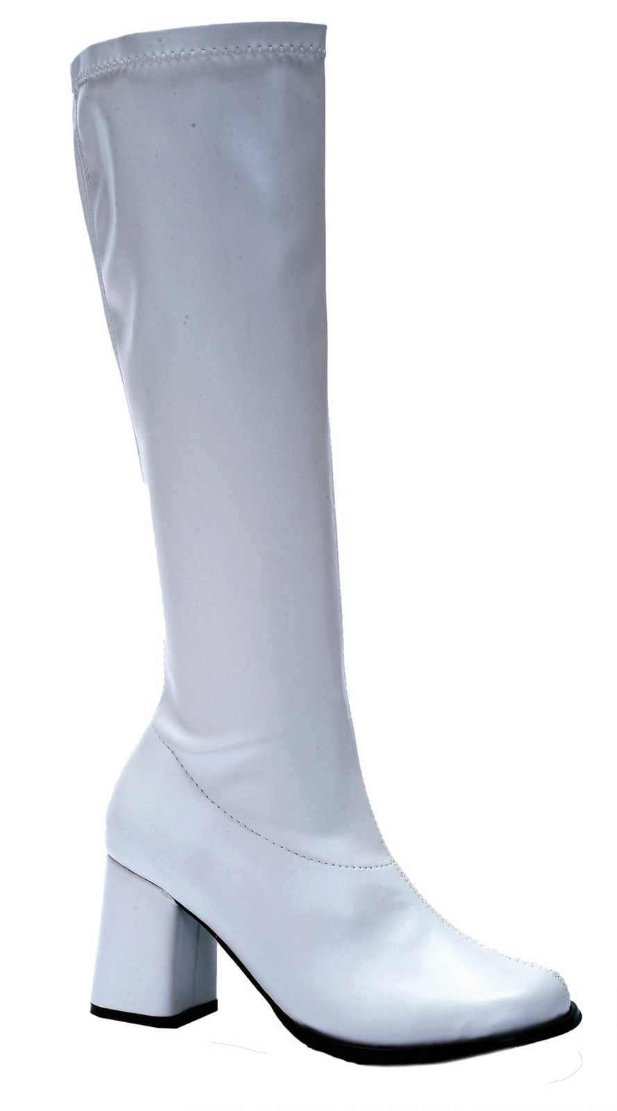 white patent leather gogo boots