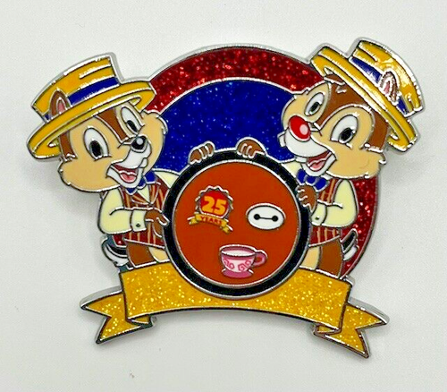 Disney Celebrating 25 years 25th anniversary Chip & Dale single carded pin - Picture 2 of 4