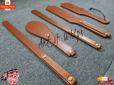 Leather Handmade Spanking Paddle 5 Pcs Set Best Flogger Whip Adult Love Punish  | eBay UK