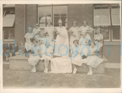 1930s press photo May Day May Queen Celebrations at Lancashire school 7*5.5''