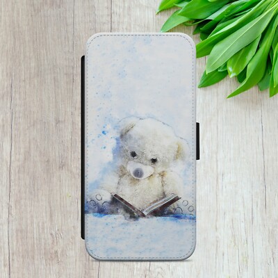 TEDDY BEAR CUTE ART GIFT FLIP WALLET PHONE CASE COVER FOR IPHONE