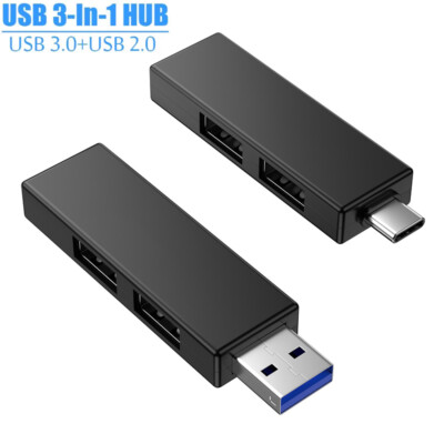 USB 3.0 HUB Verteiler Splitter Adapter Super Speed Datenhub 3 Port für Laptop PC