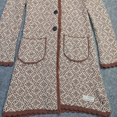 Odd Molly Cardigan Lungo 1 - S Marrone Cotone Maglia Fray Maglione Slim Nordic - Foto 4 di 15
