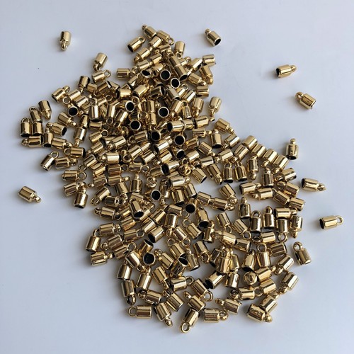 20X Cuero Cable End Tapas Oro 10mm Borla Extremo Punta Collar Conector Hágalo usted mismo Artesanía - Imagen 4 de 6