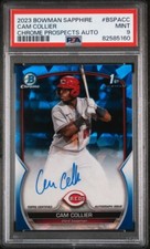 2023 Bowman Sapphire CAM COLLIER Reds Chrome Prospects Autograph 1st PSA 9 Mint