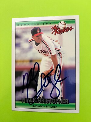Autographed 1992 Donruss The Rookies #23 Mike Christopher Cleveland Indians NrMt
