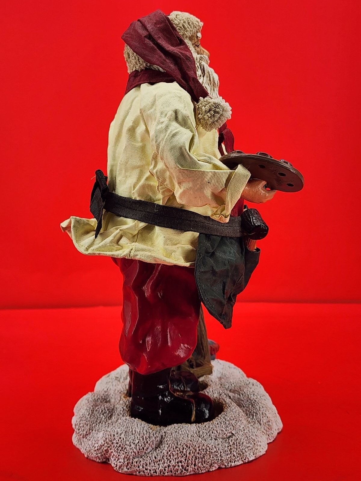 Santa Toymaker Figurine Painting Art Work or Toys, Resin and Fabric 10.