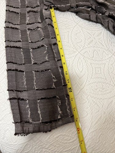 Pretty Angel Distressed Linen Blend Open Front Cardigan Duster Asym Patchwork S - Picture 7 of 9