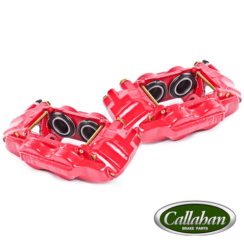 Front Red Powder Coated Performance Calipers and Brackets -Covers Left and Right