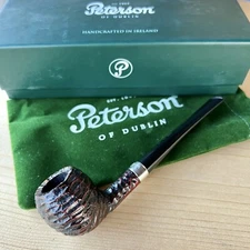 Peterson Junior Petite Rusticated Straight Acorn Fishtail Tobacco Pipe - New