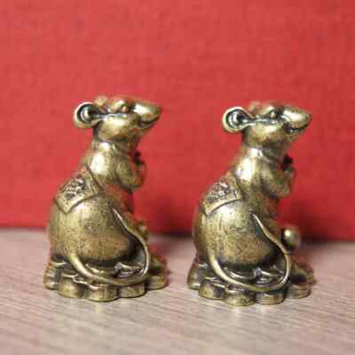 Chinese Traditional Feng Shui Rat Stomping on Gold Ingot Statue