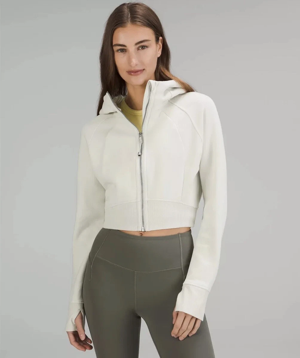 NEW LULULEMON Scuba Full Zip Cropped Hoodie 2 Bone Jacket NWT Hood Neutral