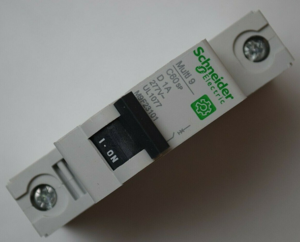 Schneider Electric M9F23101 Miniature Circuit Breaker Multi 9 C60SP 1P D 1A 277V