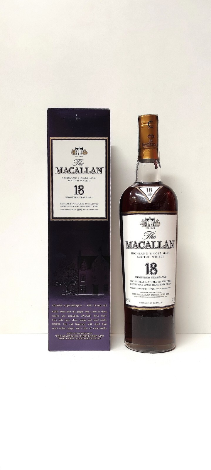 The Macallan 18 Yo  1996  43% vol 70 cl con box
