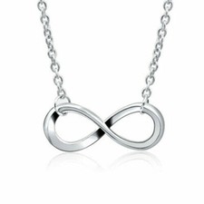 INFINI Anhänger versilbert oder vergoldet Halskette Schmuck Damen NEU Infinity