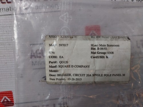 Square D QO120 Circuit Breaker 20A - Picture 2 of 13