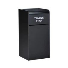 Waste Receptacle Black Trash Garbage Can Fast Food Tray Quick Order Restaurant