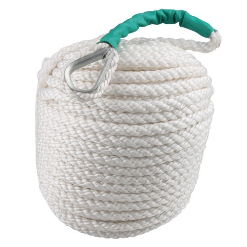1/2"x100' Twisted Three Strand Nylon Anchor Rope Boat Dock Line Thimble 6250LBS - Picture 8 of 12