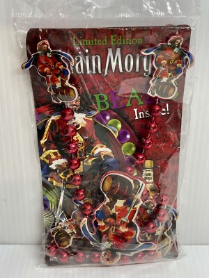Captain Morgan Rum Mardi Gras Beads Necklace Pirate Style Party Ltd Edition NIP