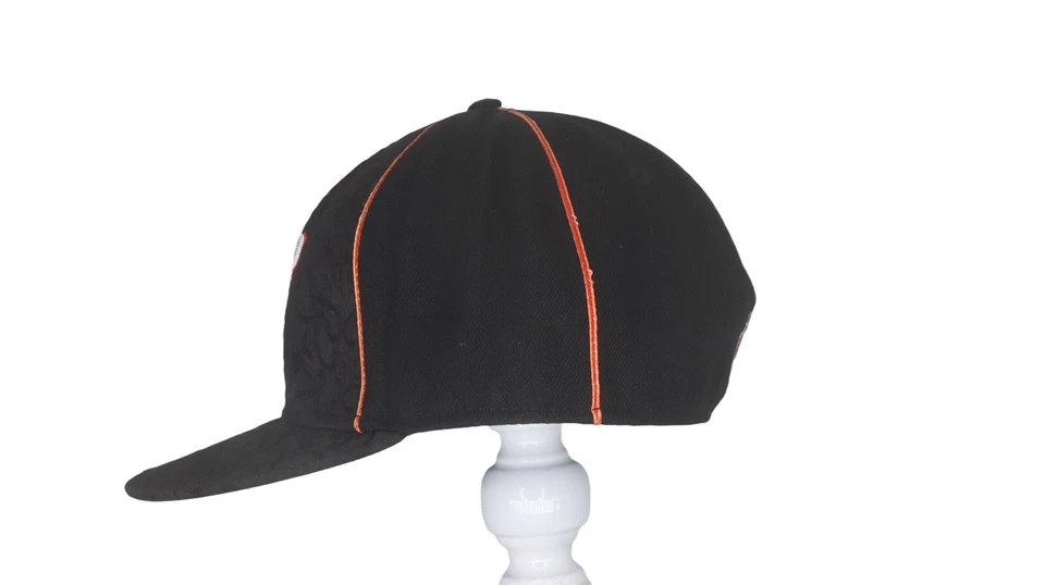 Sombrero de béisbol "G Unit" vintage de 50 centavos para adultos negro y naranja bordado 7 1/4 Foto 4 de 4