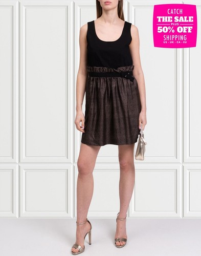 RRP€540 PAULE KA Silk & Jersey Mini Skirt Dress FR42 US10 UK14 XL Scoop Neck