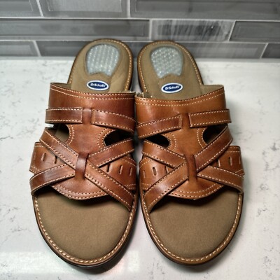 Dr Scholls Sandals Women's Brown Leather Wedge Gel Pac - Main Image