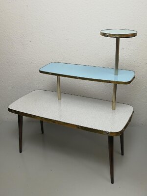 Mid Century 50er Etagere Blumenstnder Babyblau Grau Blumenbank Z3 | eBay.de