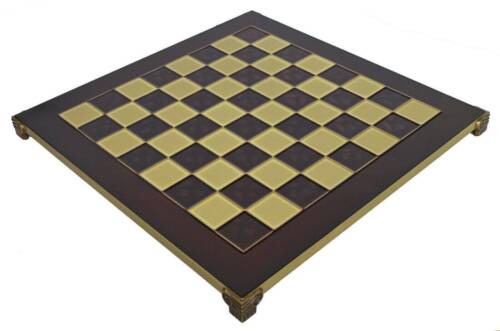 Manopoulos Brass & Red chess Board - 1.375" Squares - Hand made in Greece - Afbeelding 1 van 2