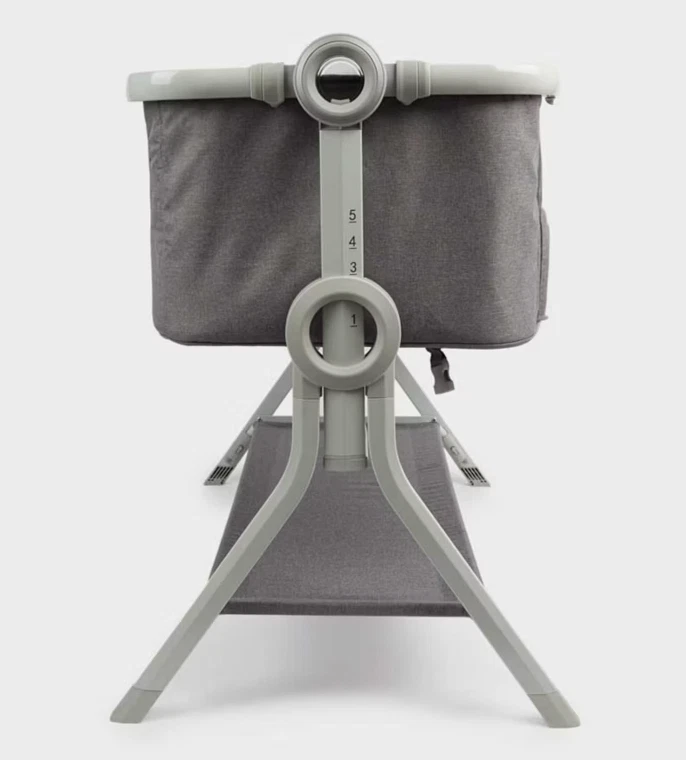 Mothercare Co Sleeper Crib Bedside Baby Standard Folding Portable w/Stand - Grey - Image 3 of 4