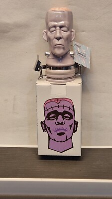 Contained Art Halloween Frankenstein Hinged Airtight Poreclain Trinket Stash Box