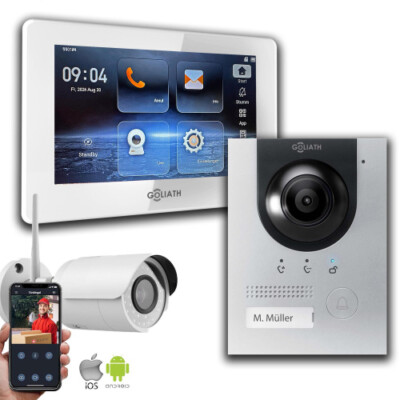 Gegensprechanlage mit Kamera Goliath IP 2-Draht BUS Silber 1-Monitor 1-IP-Kamera