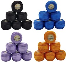 6 x 50 gr YarnArt Tulip Seide Garn Filetgarn seidig gl&auml;nzend H&auml;kelgarn einfarbig