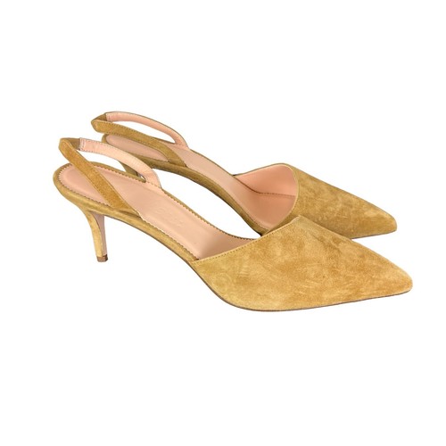 NWOB J. Crew Tan Suede Colette Slingback Pumps Women's Sz 10 Retail $238