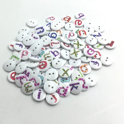 100 Pcs Craft Sewing Button Letter Button Embellishments Kids Decor Wooden - Picture 8 of 12