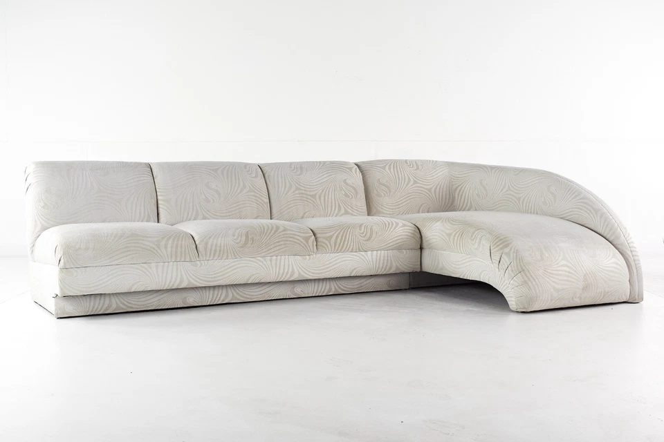 Sofá seccional Vladimir Kagan estilo mediados de siglo vista previa con chaise Foto 2 de 4