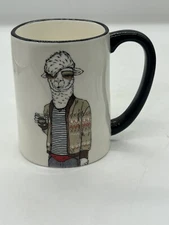 Signature Housewares Hipster Animal Coffee Mug 17.5 oz Llama In Sweater Sunglass